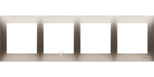 Ramka 4-krotna uniwersalna do puszek karton-gips IP20 / IP44, złoty