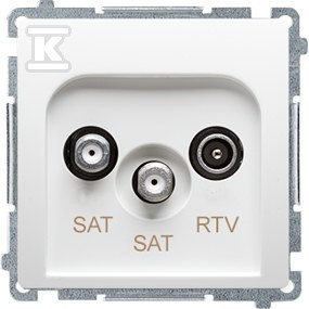 Gniazdo SAT/SAT/RTV końcowe BMZAR+SAT3.1-P2.01/11 Basic moduł biały