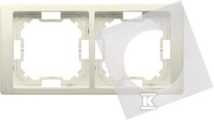 Ramka 2-krotna do wersji bryzgoszczelnej IP44 z kompletem uszczelek, beż,