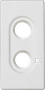 Płytka K45/2 złącz 2-krotna RCA (CINCH) 22,5x45mm, biały