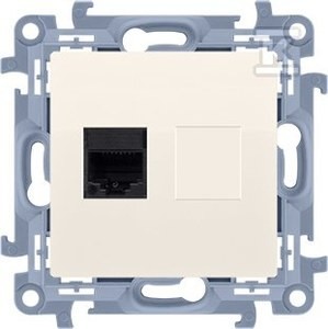 Gniazdo komputerowe pojedyncze RJ45 kategoria 5e (moduł), beż Simon10 o