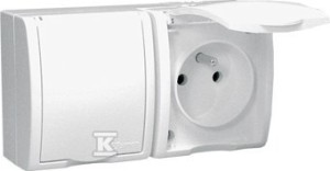 Gniazdo z uziemnieniem 2-krotne n/t IP54 z przesłonami AQGZ1-2Z/11 Aquarius
