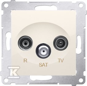 Gniazdo RTV-SAT końcowe/zakończeniowe tłum. RTV 1.0dB SAT 1.0dB, krem Simon54