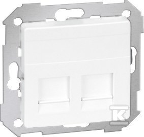 Pokrywa gniazda RJ45 2 gniazda z adapterem i żaluzjami, biała