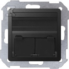 Pokrywa gniazda RJ45 x2 skośna, grafit Simon 82