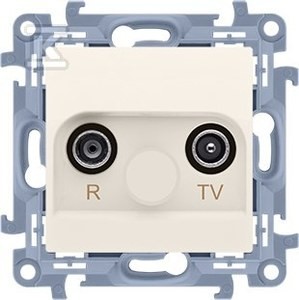 Gniazdo antenowe R-TV końcowe separowane (moduł) tłum. TV-1.0 dB, R-1,5
