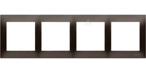 Ramka 4-krotna uniwersalna do puszek karton-gips IP20 / IP44, brąz