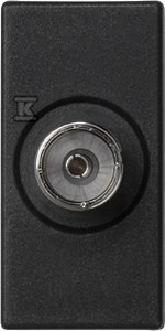Płytka K45/2 gniazdo TV żeńskie 22,5x45mm + wkład, grafit o