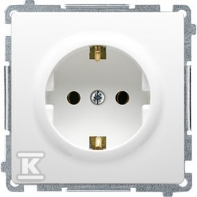Gniazdo z uziemnieniem Schuko pojedyncze BMGSZ1.01/11 Basic moduł biały o