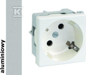 Gniazdo K45 z uziemieniem 16A/230V~, aluminium Connect