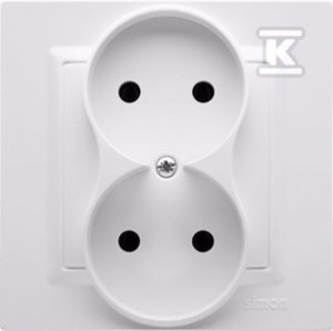 Gniazdo wtyczkowe bez uziemienia podwójne MONOBLOCK (moduł) 16A, 250V~, zaciski