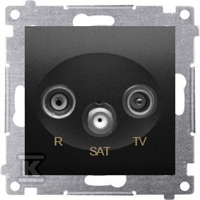Gniazdo antenowe R-TV-SAT końcowe/zakończeniowe (moduł), czarny mat Simon54