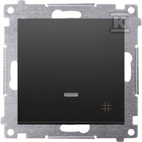 Łącznik krzyżowy z podświetleniem LED (moduł) 10AX, 250V~, szybkozłącza, czarny