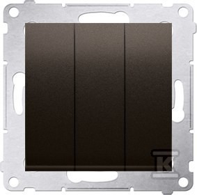 Przycisk potrójny z podświetleniem LED (moduł) 10AX, 250V~, szybkozłącza, brąz