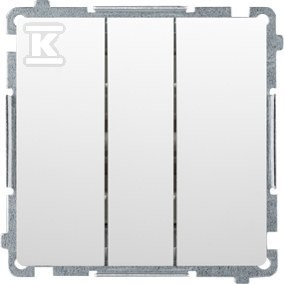 Przycisk potrójny z podświetleniem LED (moduł) 10AX, 250V~, szybkozłącza, biały,