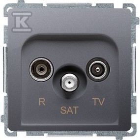 Gniazdo antenowe R-TV-SAT końcowe (moduł). 1x wejście: 5 MHz2,4 GHz,
