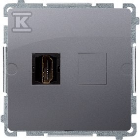 Gniazdo HDMI pojedyncze (moduł), stal inox, BASIC MODUŁ