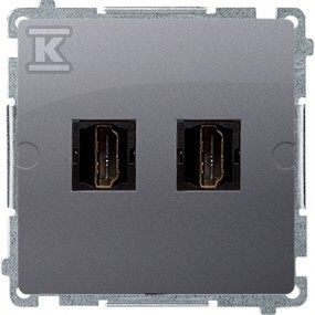 Gniazdo HDMI podwójne (moduł), stal inox, BASIC MODUŁ