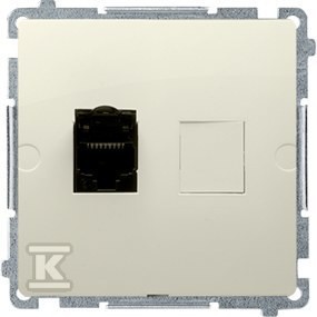 Gniazdo komputerowe RJ45, kategoria 6 pojedyncze z przesłoną przeciwkurzową (moduł).