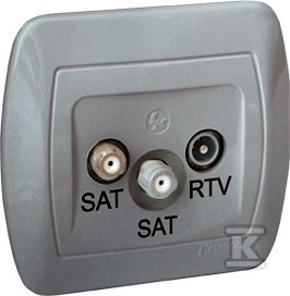 Gniazdo antenowe SAT-SAT-RTV końcowe, aluminiowy, AKORD    AZAR+SAT3.1-P2/26