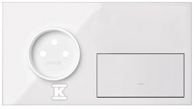 Panel 2-krotny: 1 gniazdo + 1 klawisz + 1 zaślepka,