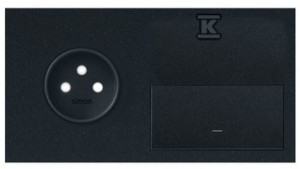 Panel 2-krotny: 1 gniazdo + 1 klawisz + 1 zaślepka,