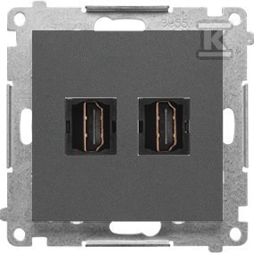 Gniazdo HDMI podwójne (moduł): Grafitowy mat, SIMON55