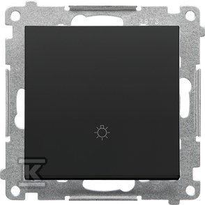 Przycisk „światło” (moduł) 10 AX, 250 V~, szybkozłącza: Czarny mat,