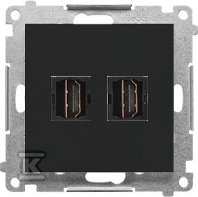 Gniazdo HDMI podwójne (moduł): Czarny mat, SIMON55