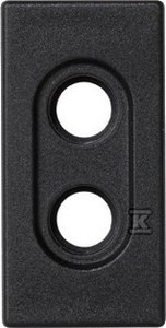 Płytka K45/2 złącz 2-krotna RCA (CINCH) 22,5x45mm, grafit