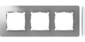Ramka 3-krotna, Detail ORIGINAL-air, ALUMINIUM / podstawa Biała, SIMON82 DETAIL