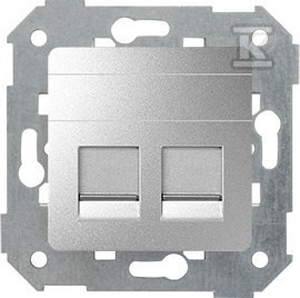 Pokrywa 2x gniazdo RJ45, płaska z żaluzjami (moduł), aluminium, SIMON82