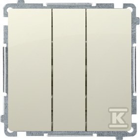 Przycisk potrójny (moduł) 10AX, 250V~, szybkozłącza, beż, BASIC MODUŁ o