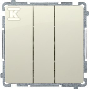 Przycisk potrójny z podświetleniem LED (moduł) 10AX, 250V~, szybkozłącza, beż,