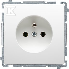 Gniazdo wtyczkowe z uziemieniem (moduł) 16A, 250V~, szybkozłącza, biały, BASIC