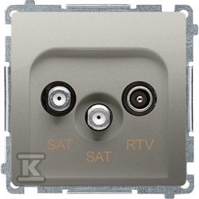 Gniazdo antenowe satelitarne podwójne końcowe SAT-SAT-RTV, (moduł). 2xwejście: SAT: 52400