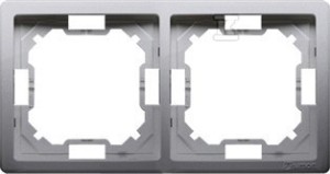 Ramka 2-krotna uniwersalna poziom i pion, stal inox, BASIC MODUŁ