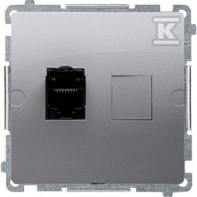 Gniazdo komputerowe RJ45, kategoria 6 pojedyncze z przesłoną przeciwkurzową (moduł).