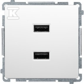 Ładowarka 2 x USB (moduł), 45659 A, 5V DC, 230V,
