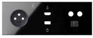 Panel 3-krotny: 1 gniazdo + 1 HDMI + 1 USB