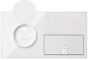 Panel 2-krotny IP44: 1 gniazdo + 1 klawisze, biały, SIMON100