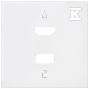 Pokrywa do gniazda HDMI+ USB, biały mat, SIMON100