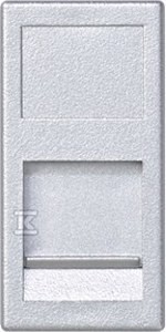 Płytka K45/2, 1x RJ z osłoną, 22,5x45mm, uniwersalna, aluminium, CONNECT