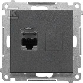 Gniazdo komputerowe pojedyncze RJ45 kategoria 6 z przesłoną przeciwkurzową (moduł):