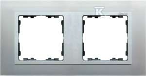 Ramka 2-krotna aluminium / ramka pośrednia aluminium mat Simon 82