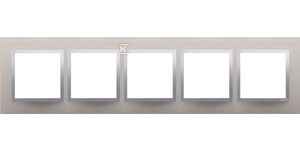 Ramka 5-krotna Nature-Metal, SATYNOWY BLASK, IP20/IP44' ('IP44-zastosować uszczelki DUN4), SIMON54