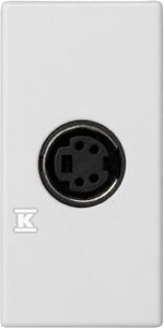 Płytka K45/2 gniazda S-Video 22,5x45mm + wkład, zaciski śrubowe, biały