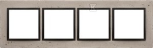 Ramka 4-krotna Nature-Beton, FUNDA MENTE, IP20/IP44 (IP44-należy zastosować zestaw uszczelek