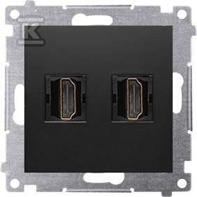 Gniazdo HDMI podwójne (moduł), czarny mat Simon54