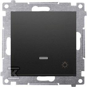 Przycisk światło z podświetleniem LED (moduł) 10AX, 250V~, szybkozłącza, czarny